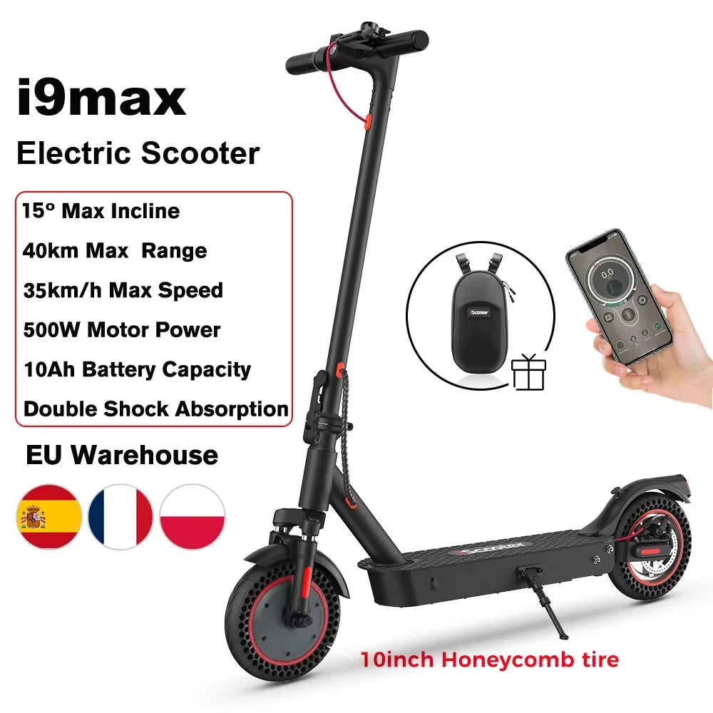 IScooter-Trottinette Électrique i9, Moteur 350W, 36V, 7,5 Ah, Autonomie 30km, 8.5 Pouces, Nid d'Abeille, Rika Scdoms avec Application, Affichage 35%