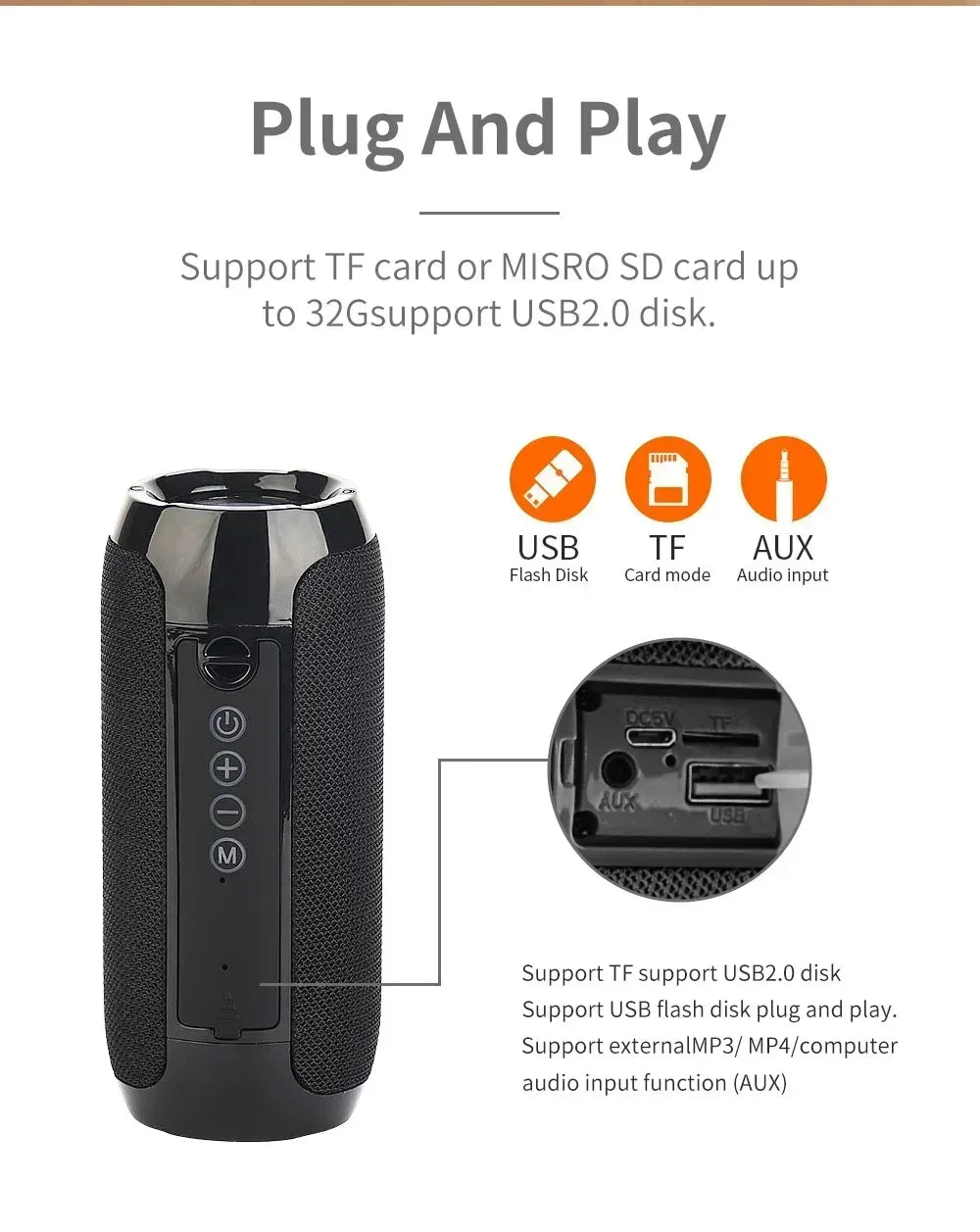 Haut-Parleur Bluetooth TG117 - Portable - Double Basse - Masko shop