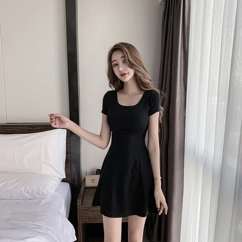 Robe Ligne A Manches Courtes Élégante - Masko shop