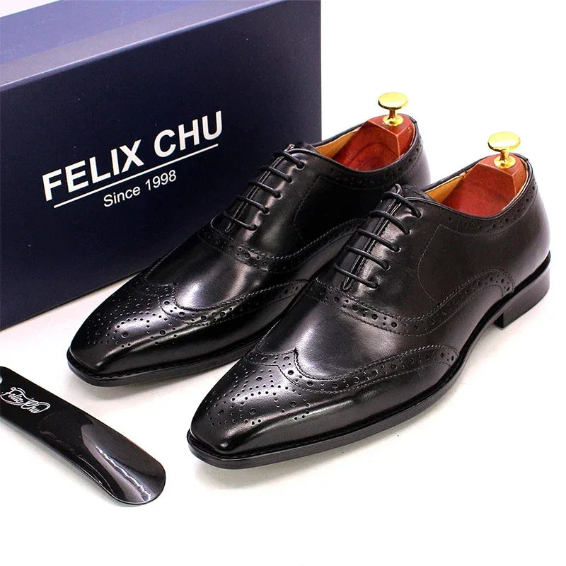 Chaussures Oxford Cuir Brogue - Taille 7-12 - Masko shop
