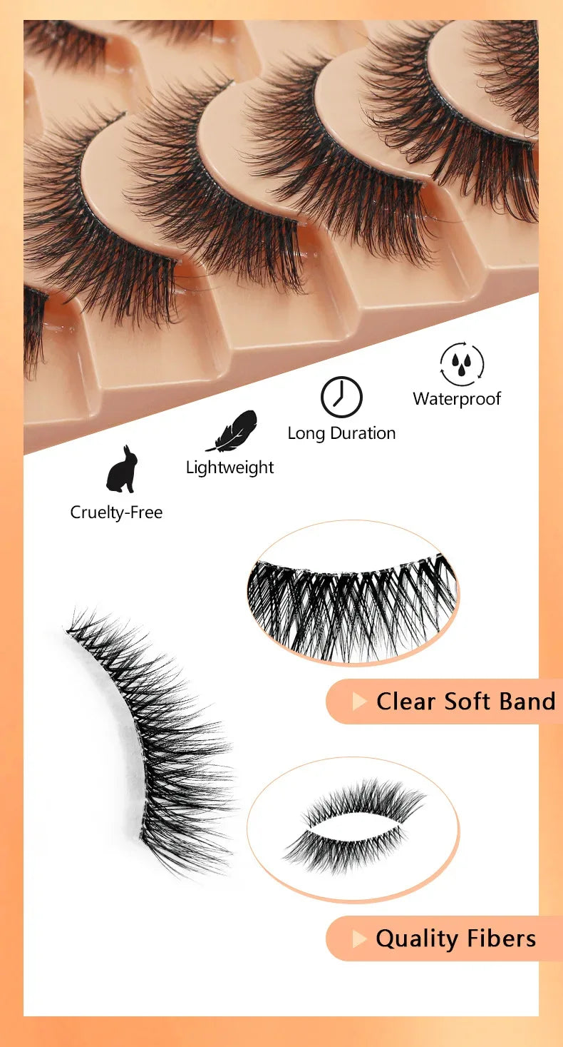 Faux Cils Naturels Cluster - Style Œil de Chat - Masko shop