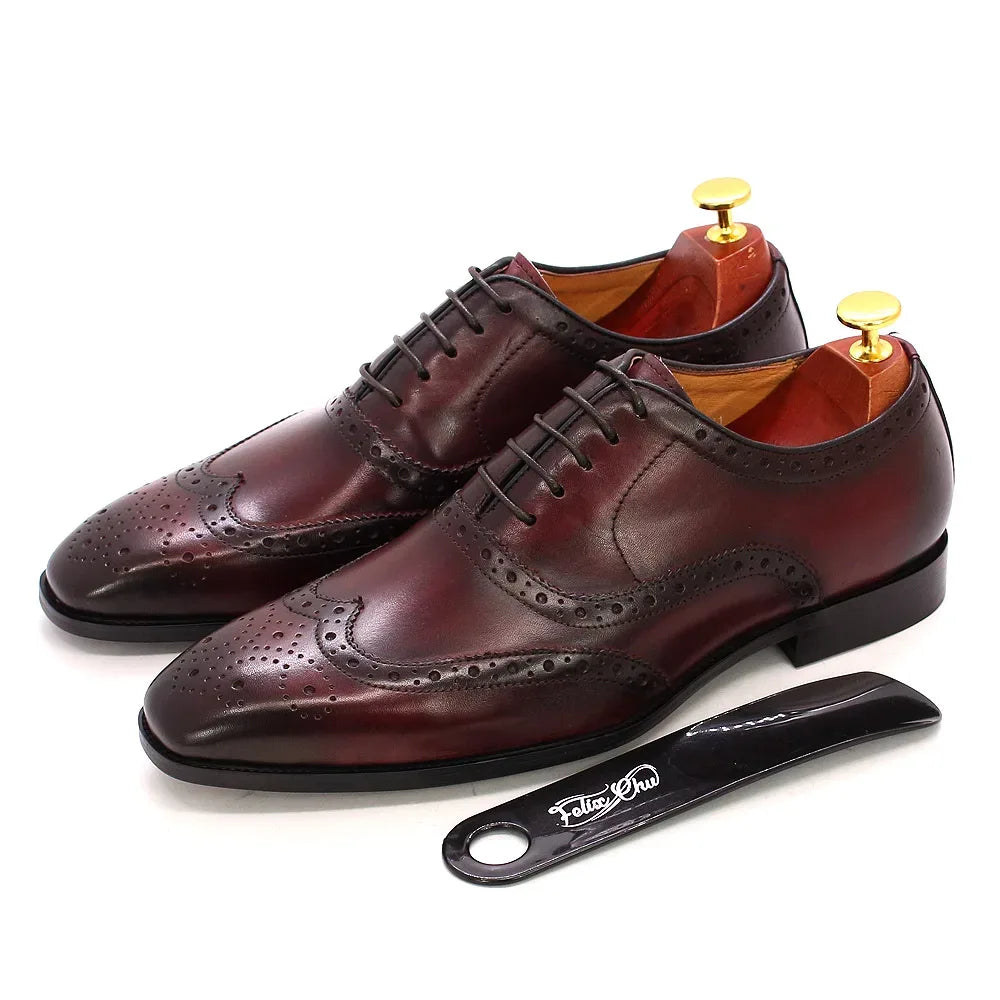 Chaussures Oxford Cuir Brogue - Taille 7-12 - Masko shop