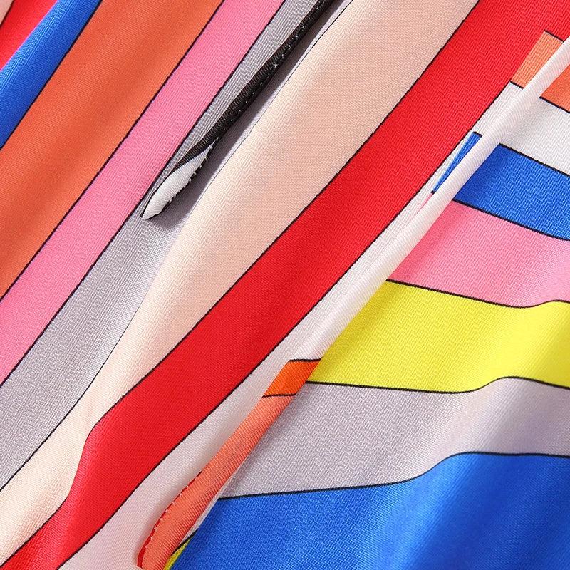 Robe Rayures Colorées - Manches Chauve-Souris - Masko shop