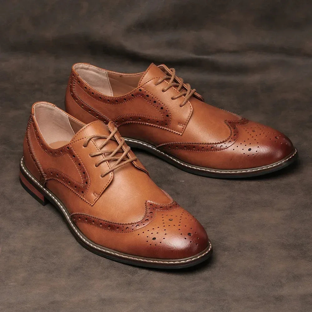 Chaussures Brogue Habillées en Cuir - Taille 7-13 - Masko shop