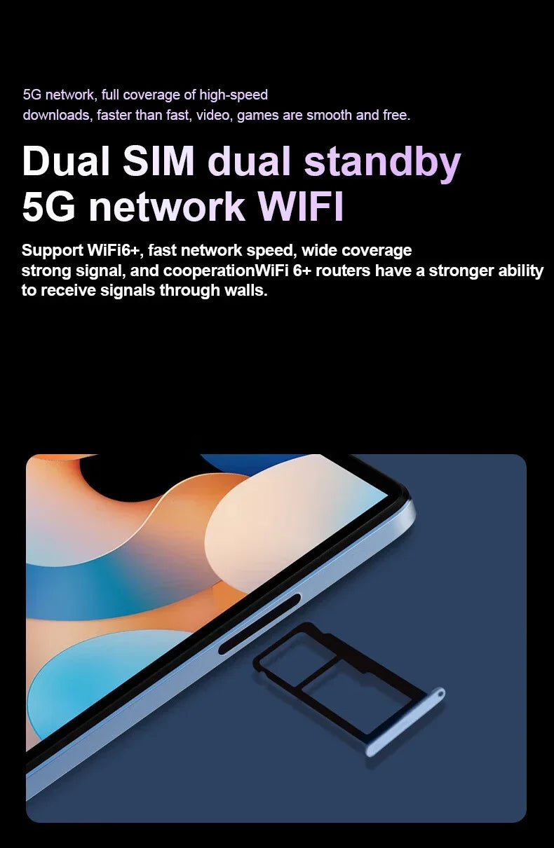 Tablette Pad 8 Pro originale, 10.1 pouces, Android 13, Global Snapdragon 8gen2, 16 go + 1024 go, 10000mah, 5G, double SIM, WIFI HD, plein écran