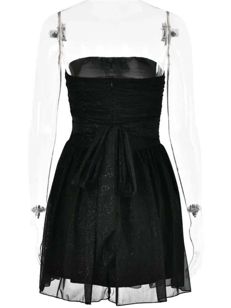 Mini Robe Mozision - Dos Nu - Paillettes Plissées - Masko shop