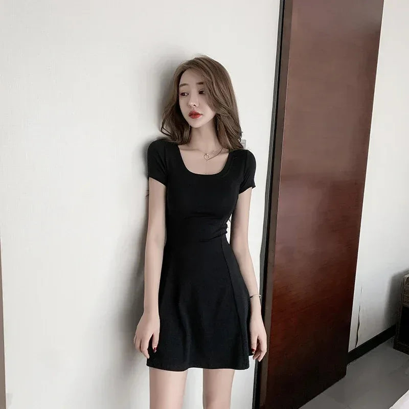 Robe Ligne A Manches Courtes Élégante - Masko shop