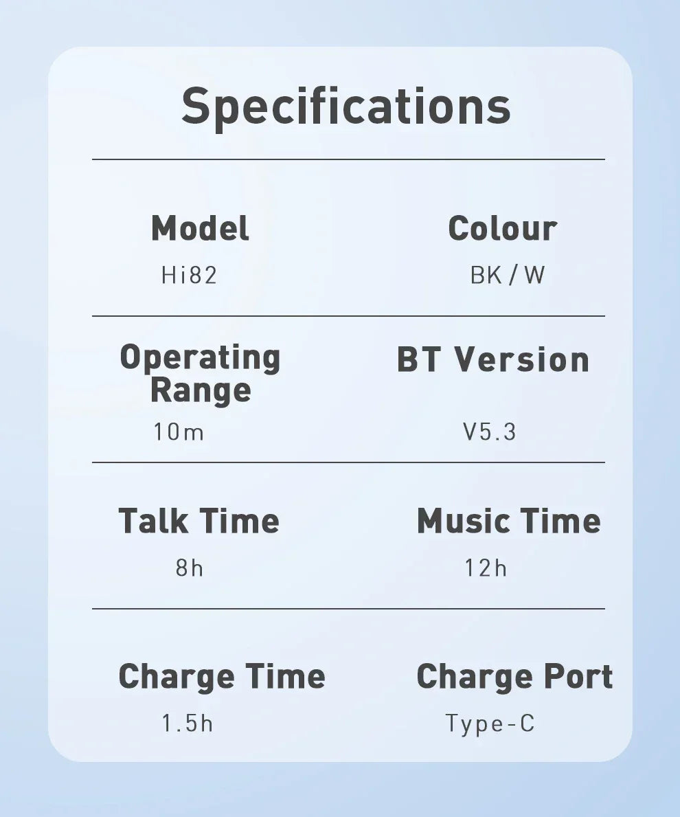 Écouteurs Bluetooth HILEO Hi 82 V5.3 - Réduction de Bruit - Masko shop