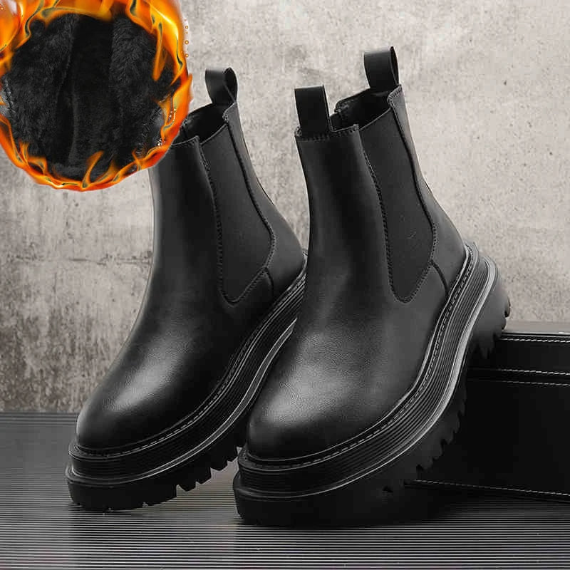 Hommes de luxe mode fête bal haute chelsea bottes automne hiver chaussures noir blanc cowboy plate-forme botte en cuir original botas homme