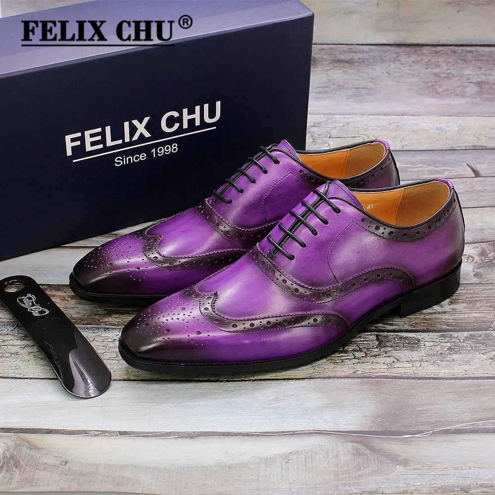 Chaussures Oxford Cuir Brogue - Taille 7-12 - Masko shop