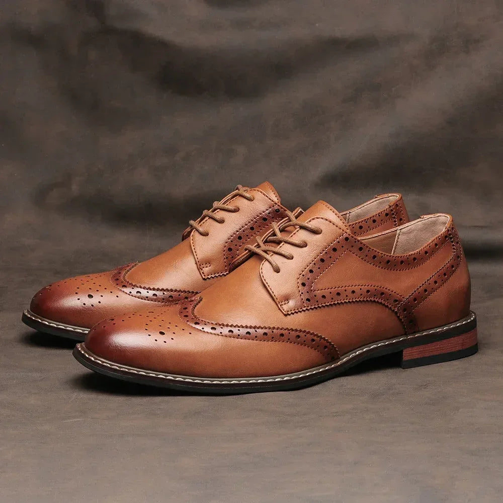 Chaussures Brogue Habillées en Cuir - Taille 7-13 - Masko shop